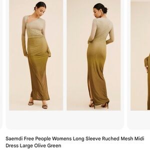 Free People | Dresses | Saemdi Green Mesh Gradient Dress | Poshmark